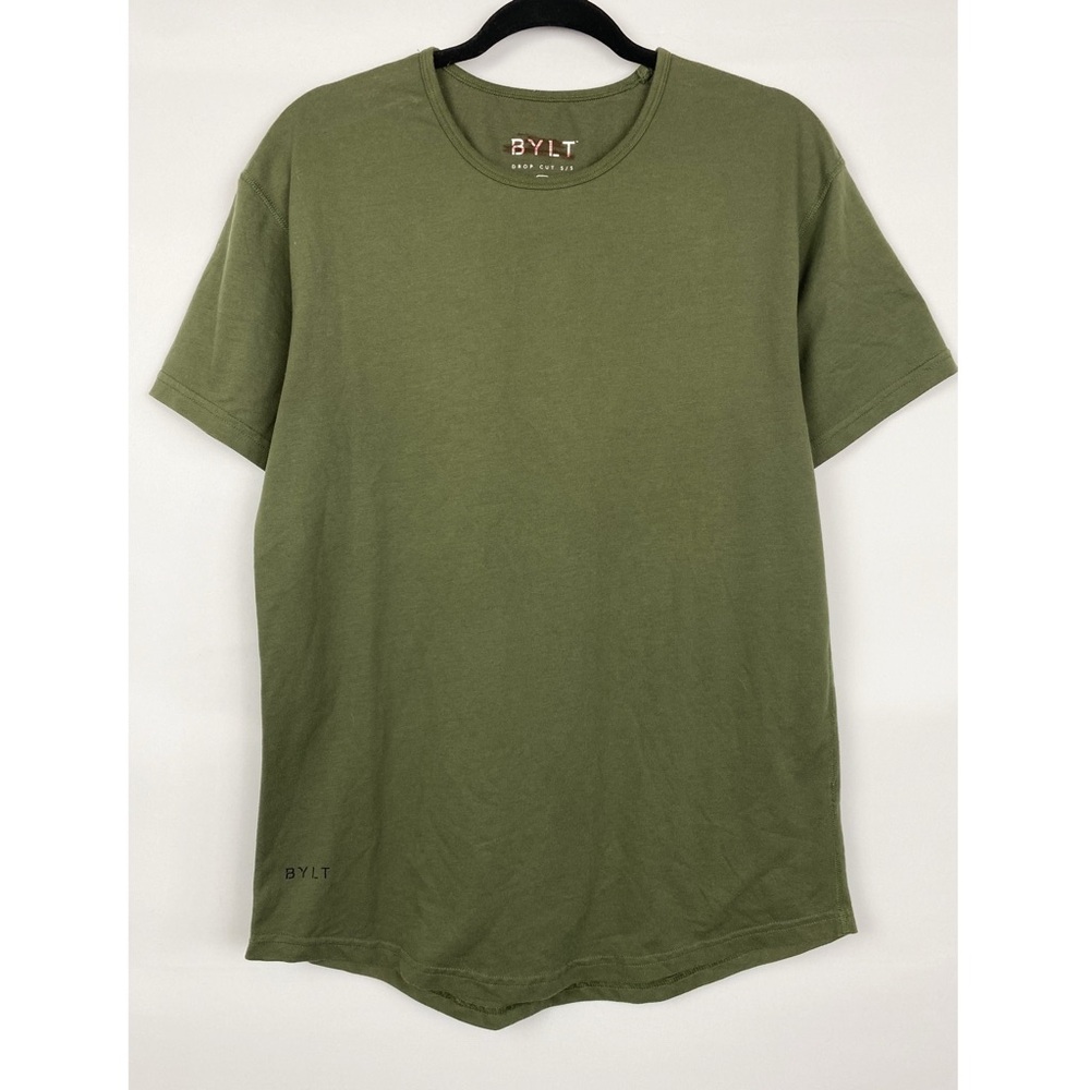 Bylt Men's Drop Cut Signature Short Sleeve Tee, Green - Size M - Picture 3 of 7